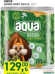 AQUA BAMBU KAĞIT HAVLU 3 KATLI 12'Lİ